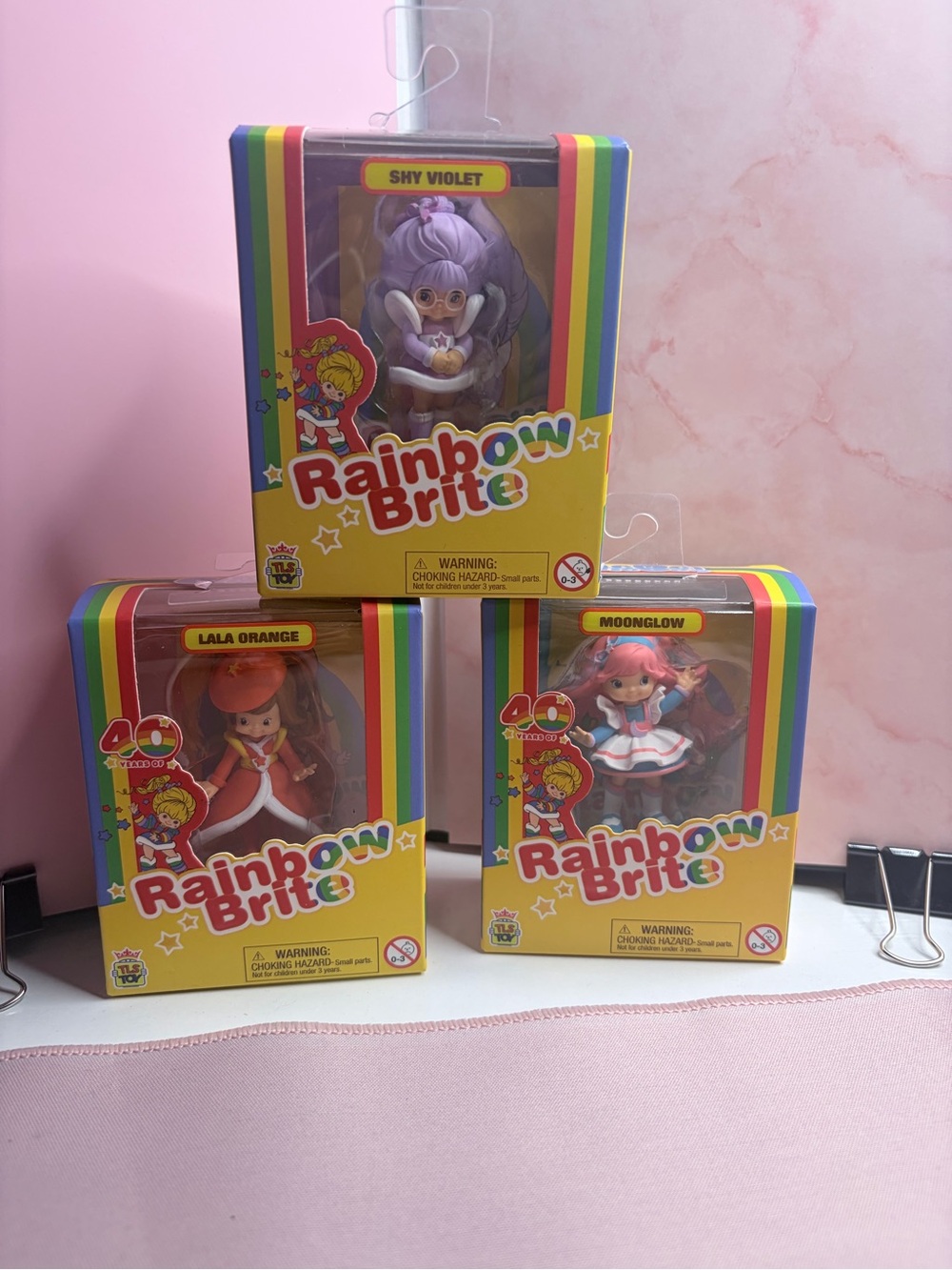 Rainbow Shy Violet, Lala Orange & Moonglow Pink Figures by Rainbow